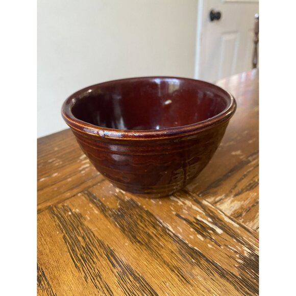 Vintage Marcrest 5" Daisy Dot Oven Proof Stoneware Mixing Serving Bowl Brown - Picture 3 of 6